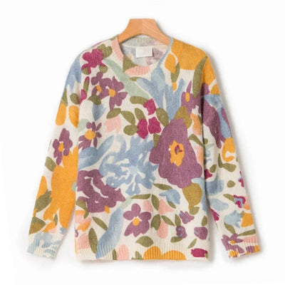 Suéter Tejido Estampado en Contraste de Colores - Diseño Artístico Femenino - Image 5
