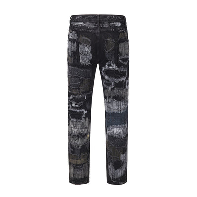 Pantalones Vaqueros con Parche Bordado God Cow Destroyed - Image 4