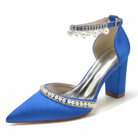 Zapatos de Tacón Cuadrado con Punta Afilada y Cristales Brillantes - Image 17