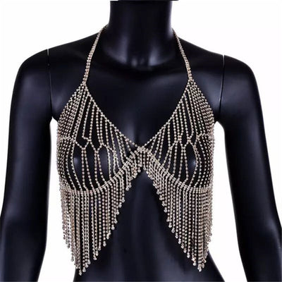 Cadena de Cuerpo Bikini con Diamantes y Flecos - Image 5