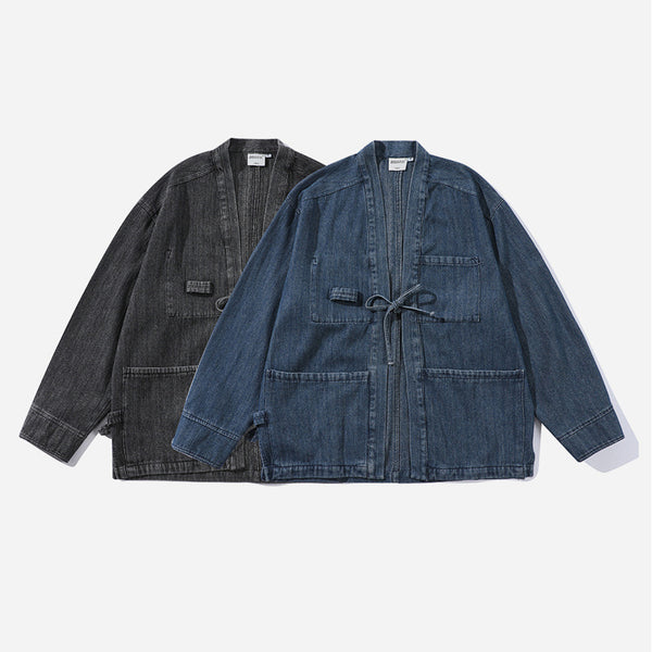 Chaqueta Denim Retro Estilo Chino para Hombre
