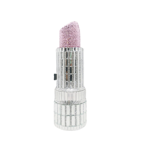 Cartera de Fiesta Metálica con Brillantes para Labial