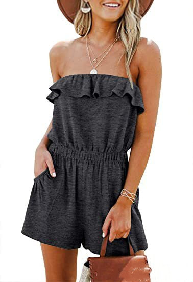 Jumpsuit Hombro Descubierto Diseño Floral Loto Multicolor para Mujer - Image 10