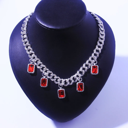 Collar Colgante Cuadrado con Circonitas Incrustadas - Diseño Moderno - Image 11