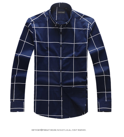 Camisa Casual de Manga Larga Cuadros Slim Fit Sin Planchado - Image 8