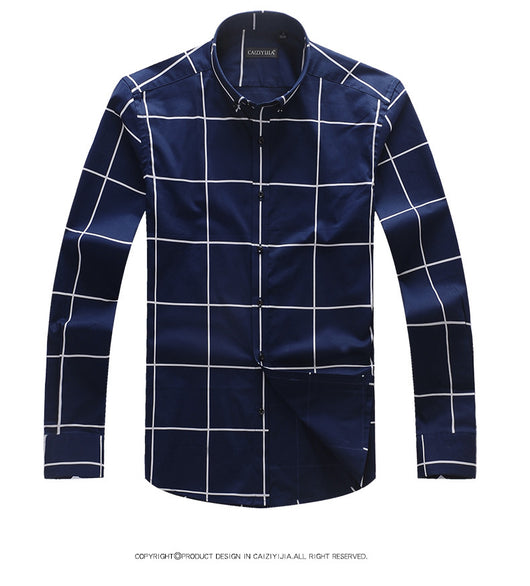 Camisa Casual de Manga Larga Cuadros Slim Fit Sin Planchado - Image 8