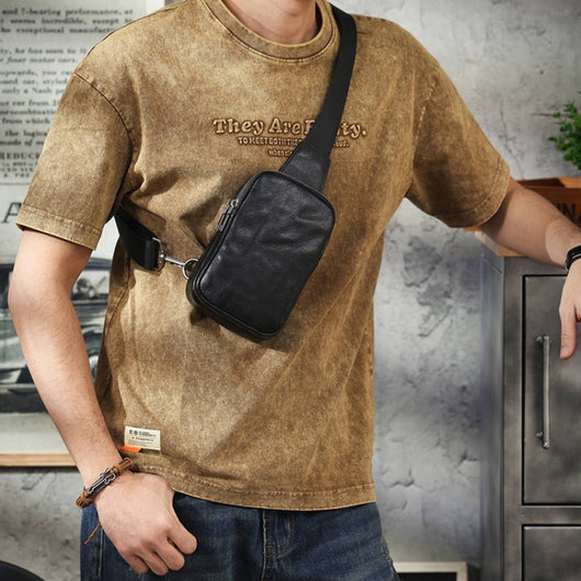 Bolsa Mensajero de Cuero Genuino Cowhide para Hombre