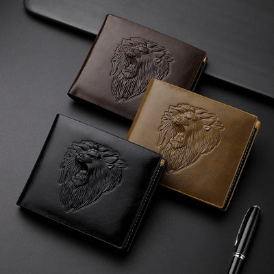 Billetera para Hombre con Patrón de León Grabado - Image 3