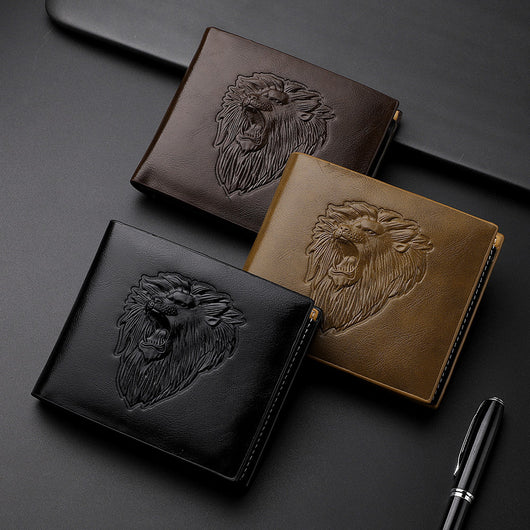 Billetera para Hombre con Patrón de León Grabado - Image 3
