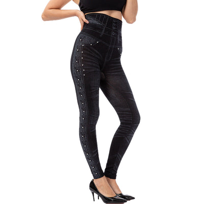 Pantalones Capri Ajustados de Cintura Alta con Detalles Brillantes - Image 26