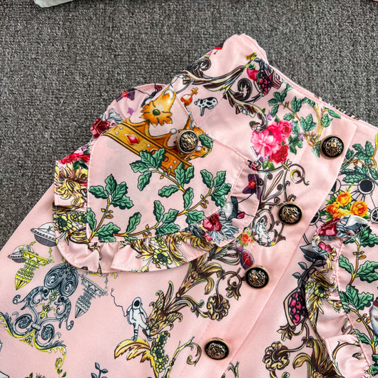 Conjunto de Blusa con Volantes y Falda Talle Alto - Image 31