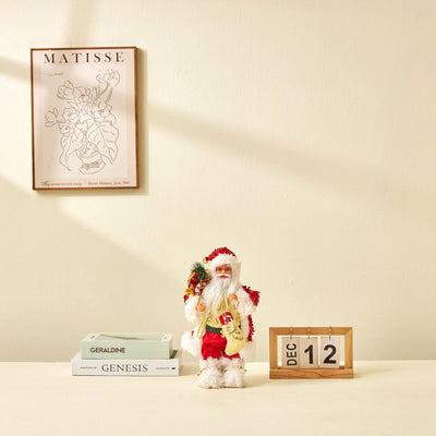 Muñeco Papá Noel con Lentes Lentejuelas Rojo Decorativo - Image 6