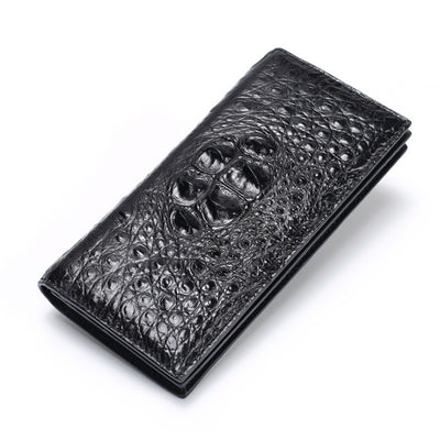 Billetera Larga de Cuero de Cocodrilo y Cuero Vacuno para Hombre - Múltiples Tarjetas - Image 4