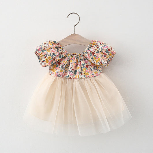 Vestido Infantil Floral Manga Corta - Image 7