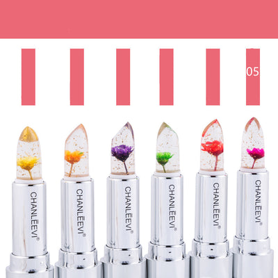 Labial Cristal Cambio de Temperatura con Hoja de Oro Floral - Image 8