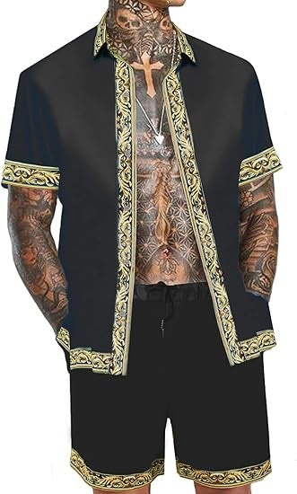 Conjunto Hawaiano Hombre: Camisa y Shorts Holgados de Manga Corta - Image 73