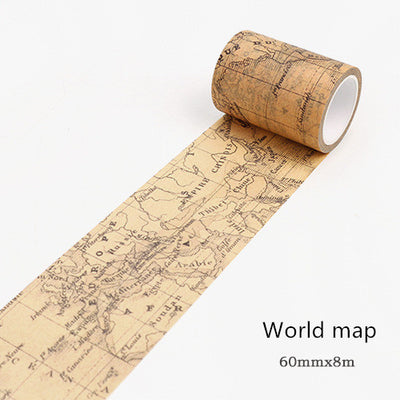 Washi tape with a black gothic-style alphabet letter pattern on a white background, showing a partial alphabet. - Image 8