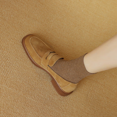 Zapatos de Tacón para Mujer en Piel de Oveja con Punta Cuadrada y Redonda Retro - Image 2