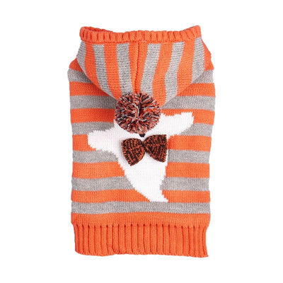 Suéter Tejido para Mascotas con Capucha, Rayas Bicolor y Pompón de Pelaje - Image 7