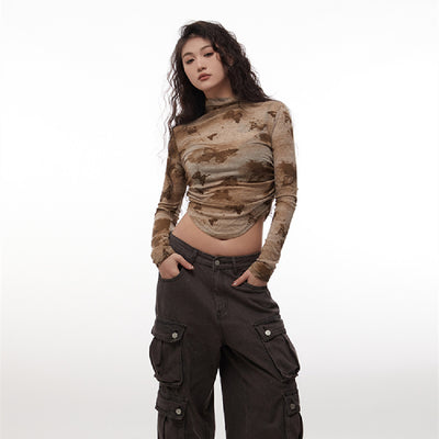 Blusa Cuello Alto Mariposas Estilo Americano para Mujer - Image 9