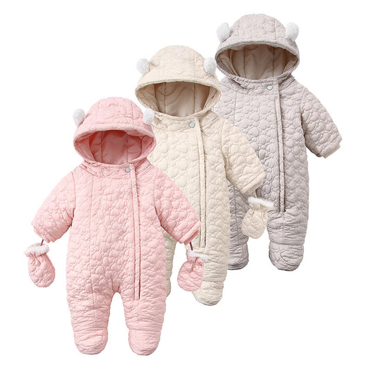 Mameluco Bebé con Capucha Orejas Terciopelo Love