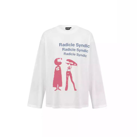 Playera Suelta de Algodón Puro para Hombre y Mujer - Manga Larga Primavera Otoño