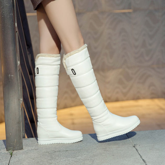 Botas Cálidas de Caña Alta con Tacón Medio y Suela Gruesa - Image 2