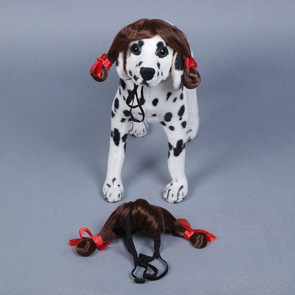 Peluca Canina con Trenzas Dobles - Accesorios Divertidos para Mascotas