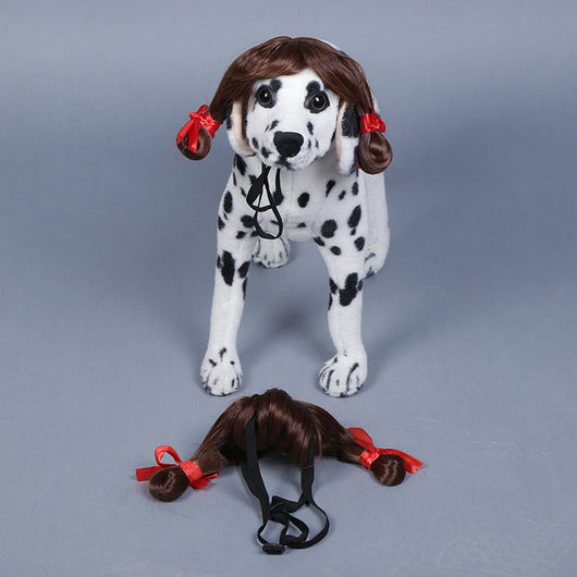 Peluca Canina con Trenzas Dobles - Accesorios Divertidos para Mascotas