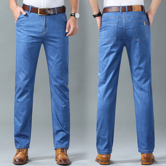 Pantalones Denim Hombre Primavera Verano Corte Recto Suelto Estilo Ejecutivo - Image 2