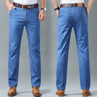 Pantalones Denim Hombre Primavera Verano Corte Recto Suelto Estilo Ejecutivo - Image 2