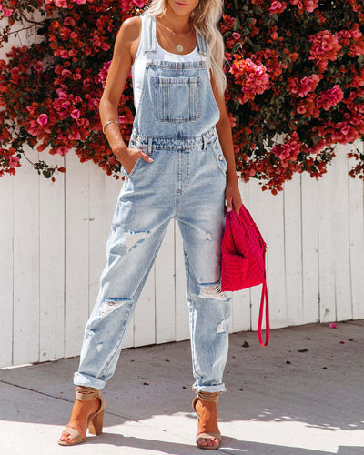 Mono de Denim para Mujer con Tirantes al Hombro - Image 3