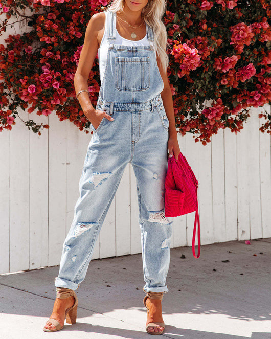 Mono de Denim para Mujer con Tirantes al Hombro - Image 3