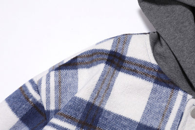 Chaqueta Flanela Acolchada con Capucha - Diseño Colorblock a Cuadros - Image 13