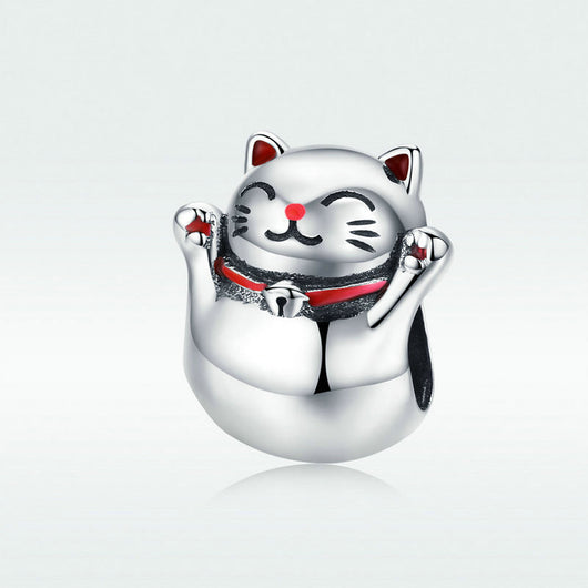 Pulsera de Cuentas Gato de la Suerte en Plata Esterlina - Image 2