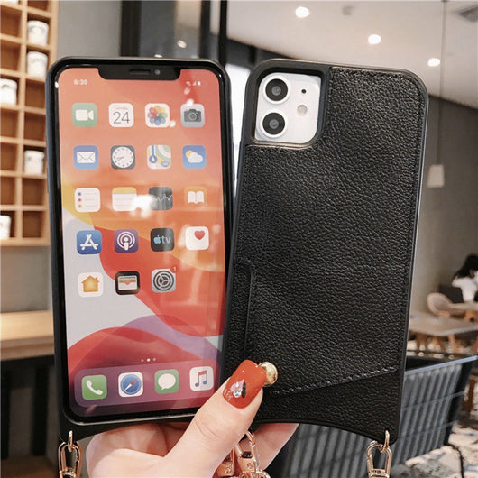 Funda Diagonal para Celular con Bolsillos de Tarjeta y Correa - Image 13