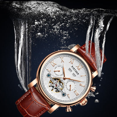 Reloj Mecánico Automático para Hombre en Cuero Auténtico con Diseño Calado - Image 3