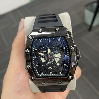 Reloj de Hombre Cilíndrico con Movimiento de Cuarzo Luminoso