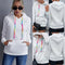 Sudadera Hoodie Suelta con Bloques de Color Arcoíris y Cintas