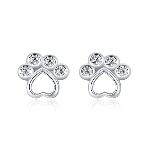 Aretes de Plata Esterlina 925 con Huella de Osito Cuidador - Image 13
