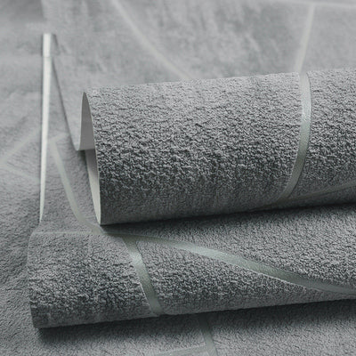Papel Tapiz 3D Geométrico en Terciopelo Gris Ante - Image 3