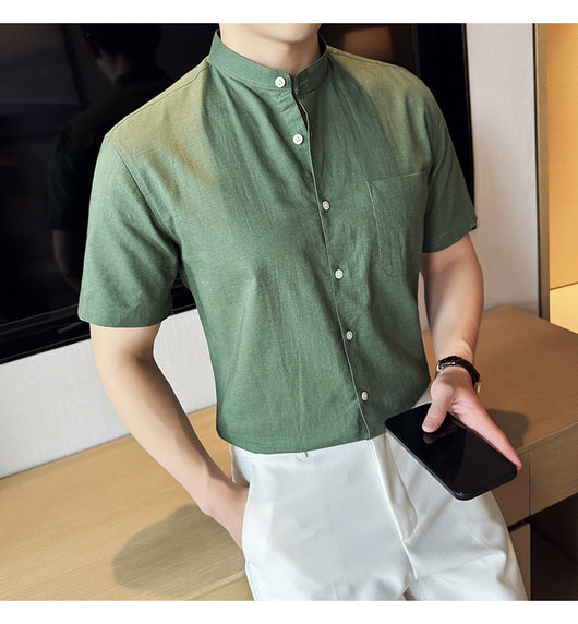 Camisa Hombre Lino Algodón Transpirable Ligera - Image 11