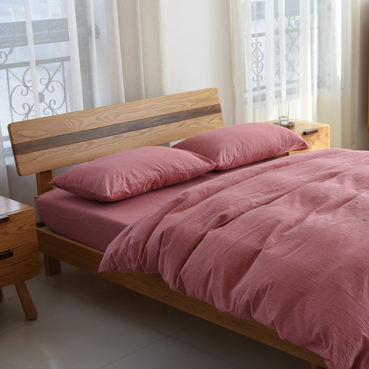 Juego de Cama 4 Piezas Algodón Teñido Lavado Estilo Minimalista Japonés - Image 15