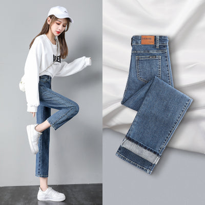 Jeans Rectos Talle Alto Slim Pierna Ancha Nueve Puntos - Image 7
