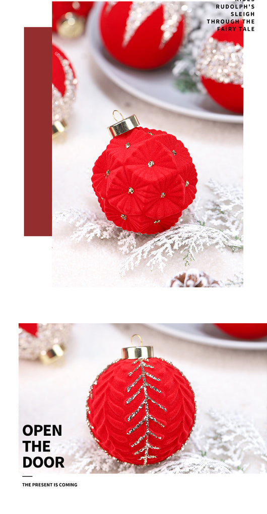 Esferas Navideñas con Textura Escarcha - Pack de Adornos Colgantes - Image 13