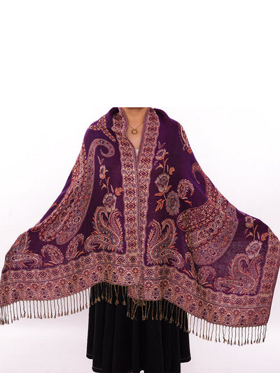 Poncho Bohemio Étnico Jacquard - Estilo Retro Nacional - Image 19