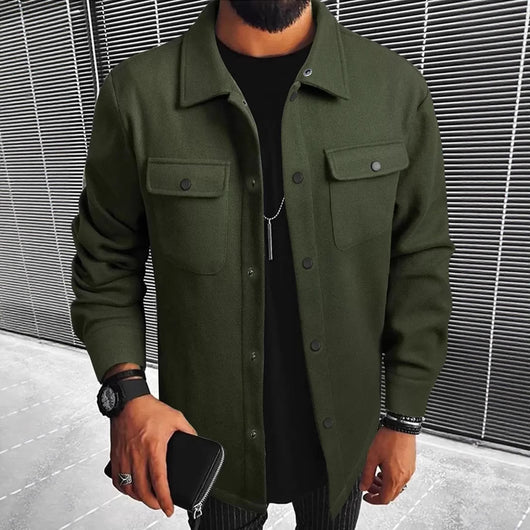 Abrigo Elegante para Hombre con Botones y Bolsillos de Solapa - Image 3