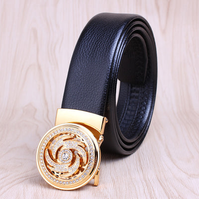 Cinturón de Cuero para Hombre con Hebilla Automática The Time Goes By