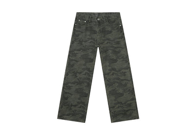 Jeans Rectos Estilo Camuflaje Lavado Clásico - Image 3