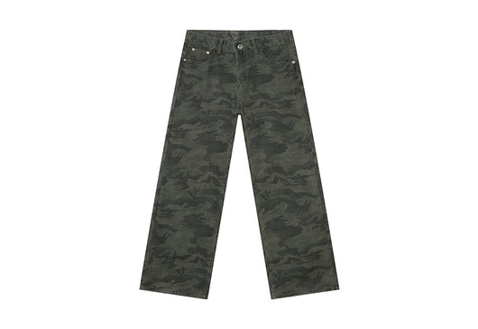 Jeans Rectos Estilo Camuflaje Lavado Clásico - Image 3